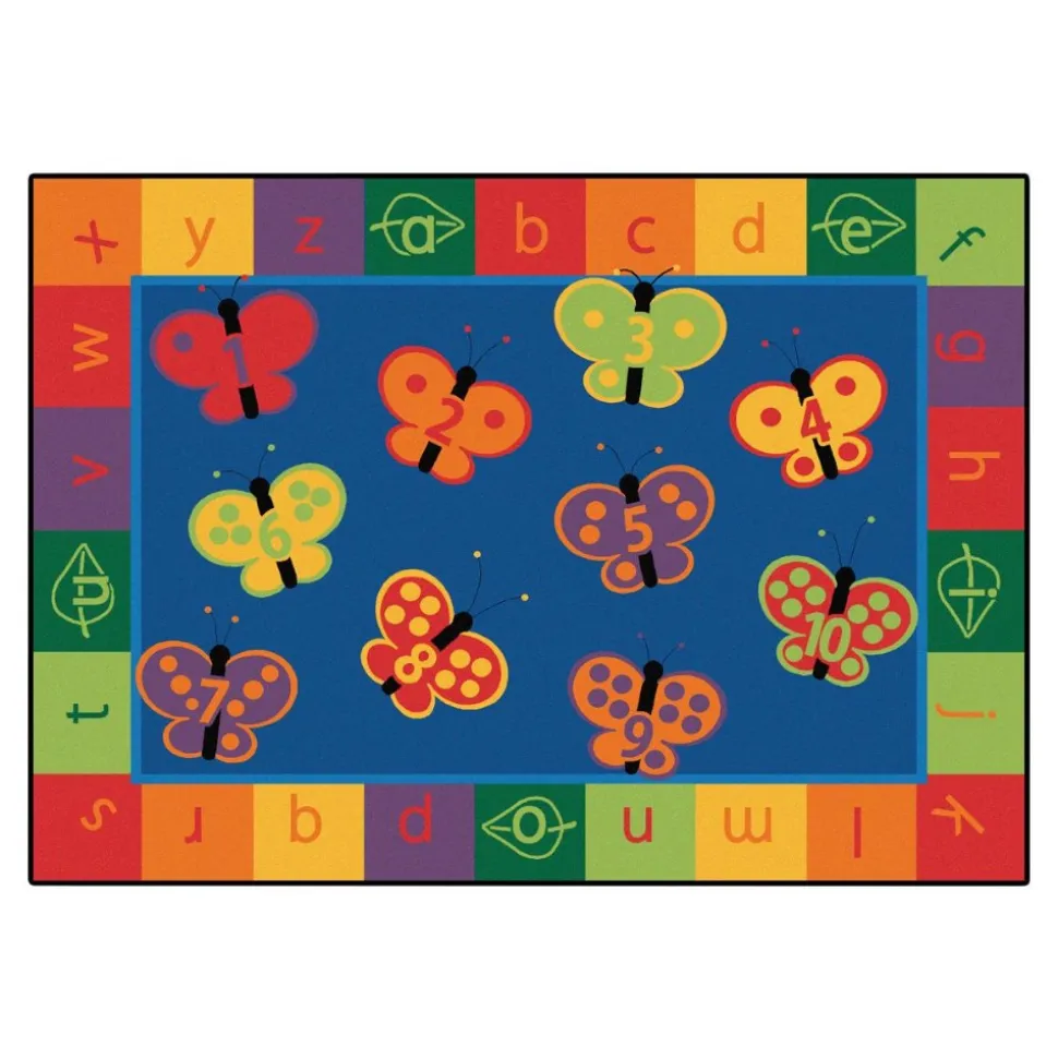 123 ABC Butterfly Fun Rug 8' x 12' Rectangle