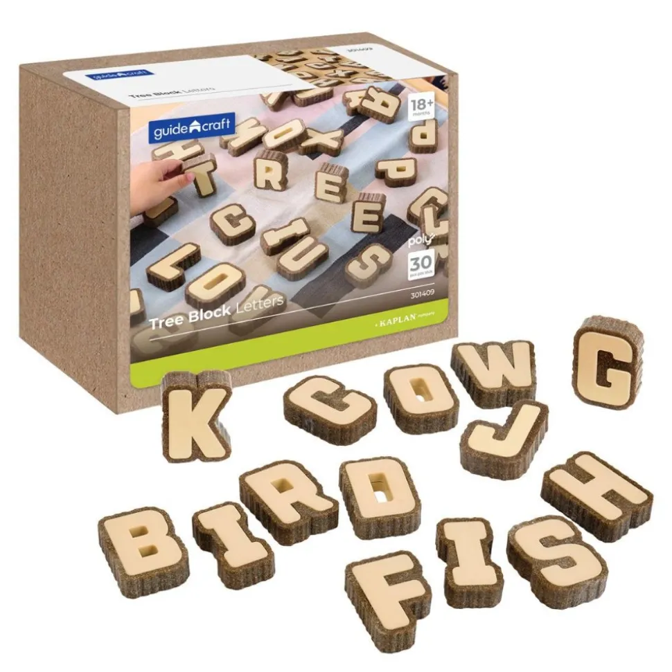 Bark Block Alphabet Letters 36 Pieces