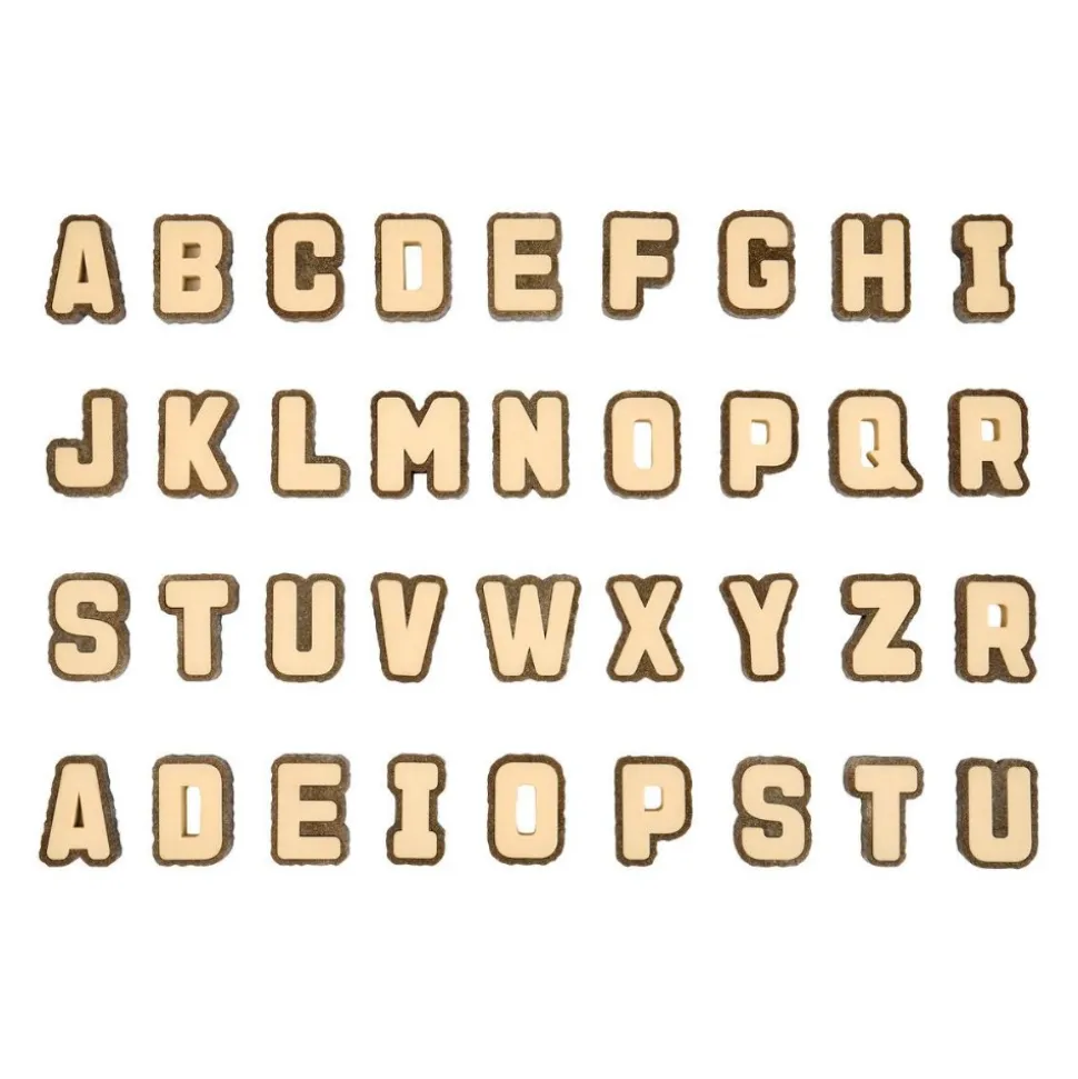 Bark Block Alphabet Letters 36 Pieces