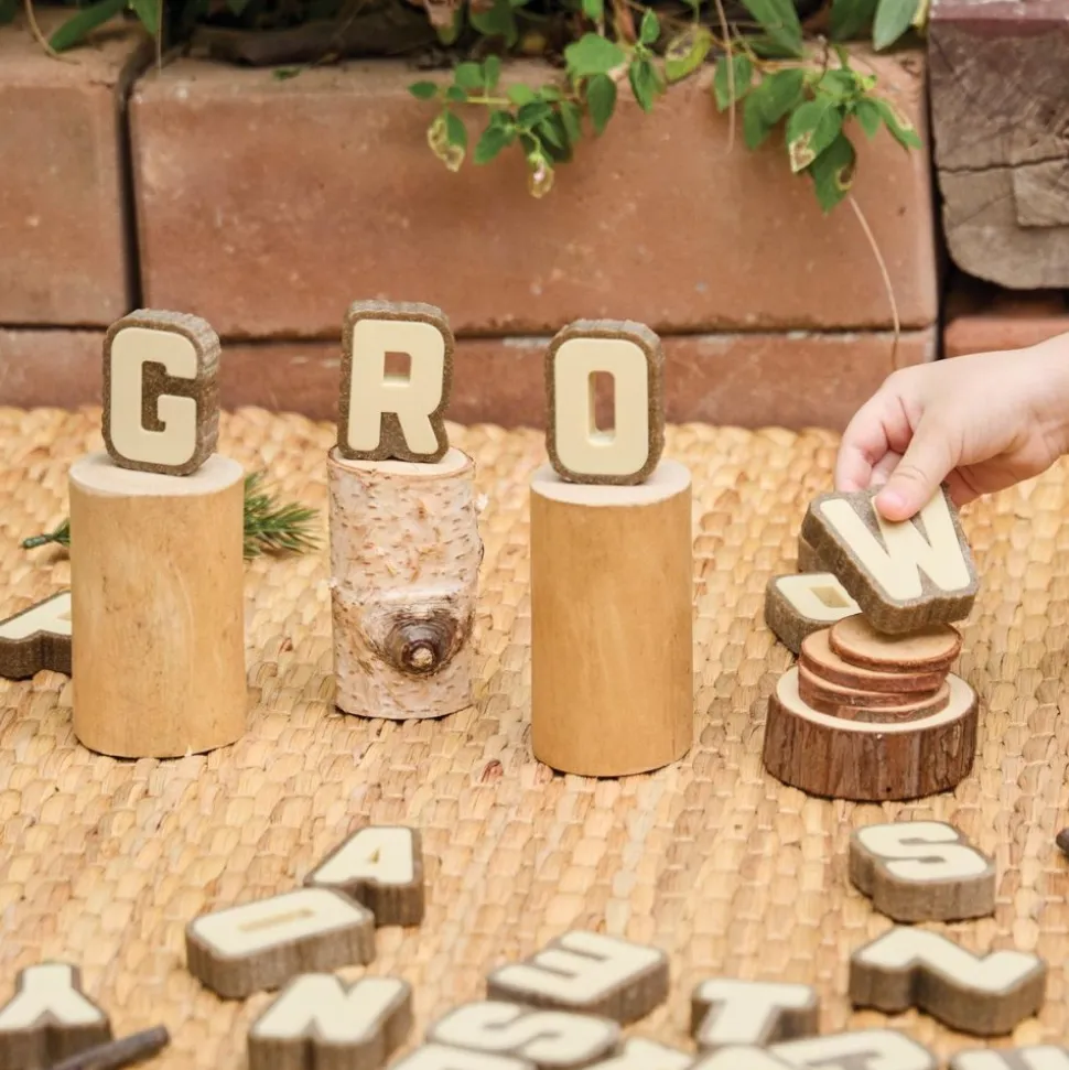 Bark Block Alphabet Letters 36 Pieces