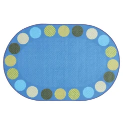 Calming Colors Open Seating Oval Classroom Carpet 8' x 12'