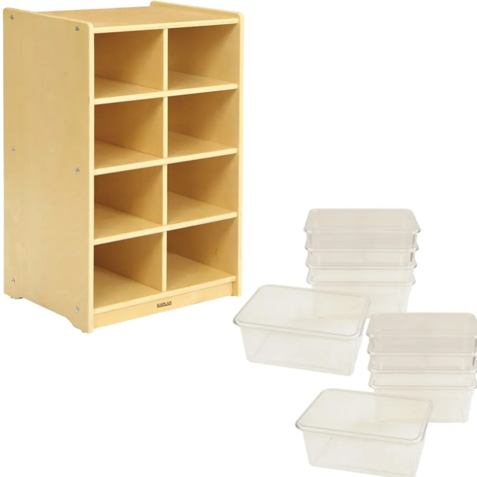 Carolina 8-Cubby Storage Unit with 10 Clear Bins