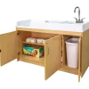 Changing Table with Right Hand Sink Natural Finish