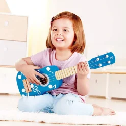 Child's Wooden Blue Ukulele