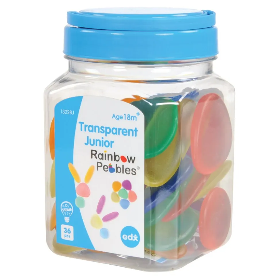Clear Jr Rainbow Pebbles 36 Pieces