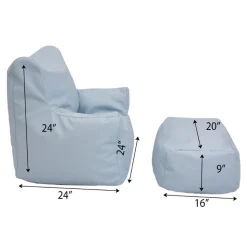 Cozy Chair & Ottoman Fog Blue