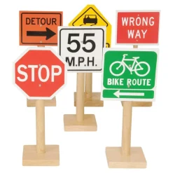 Deluxe International Traffic Signs with Wooden Bases