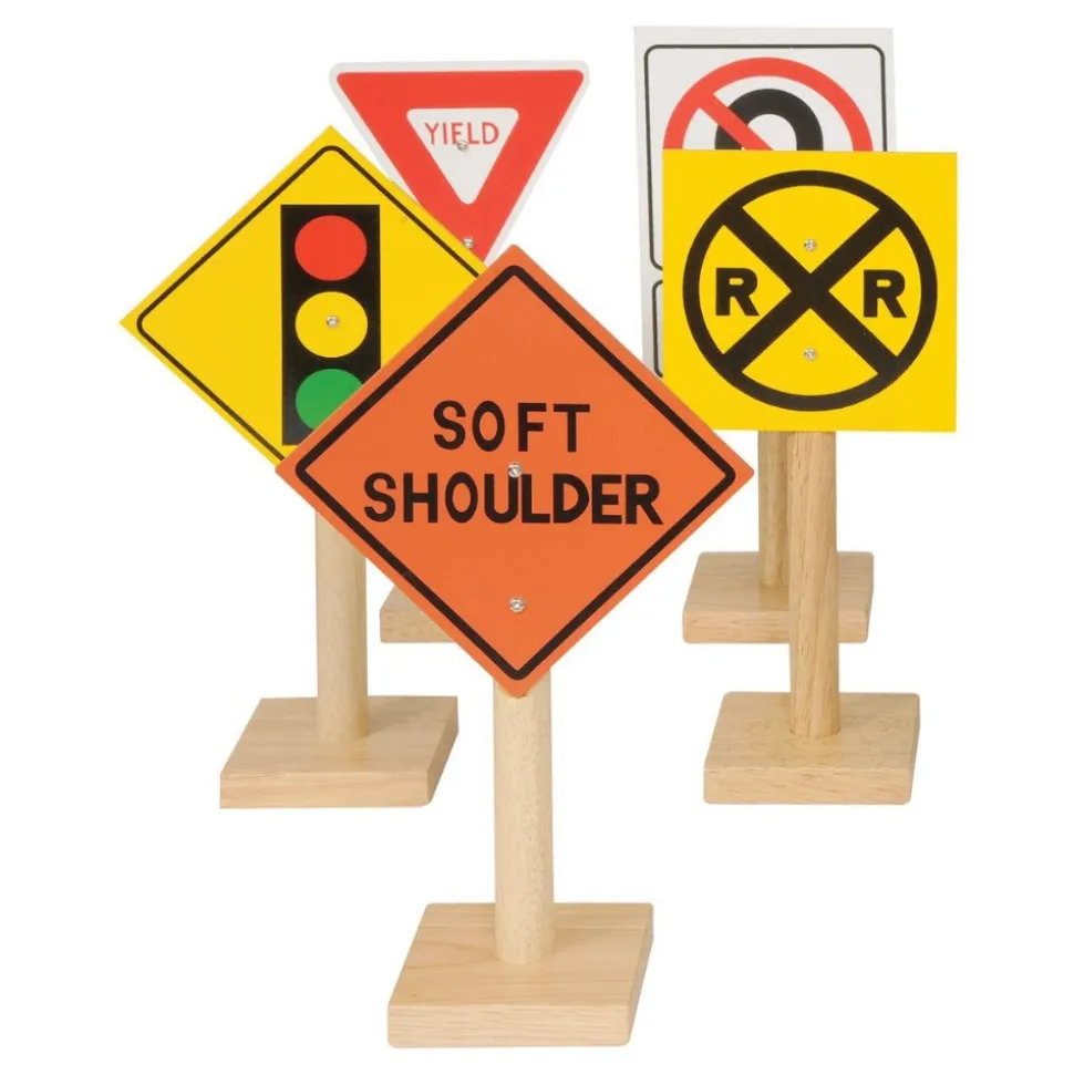 Deluxe International Traffic Signs with Wooden Bases