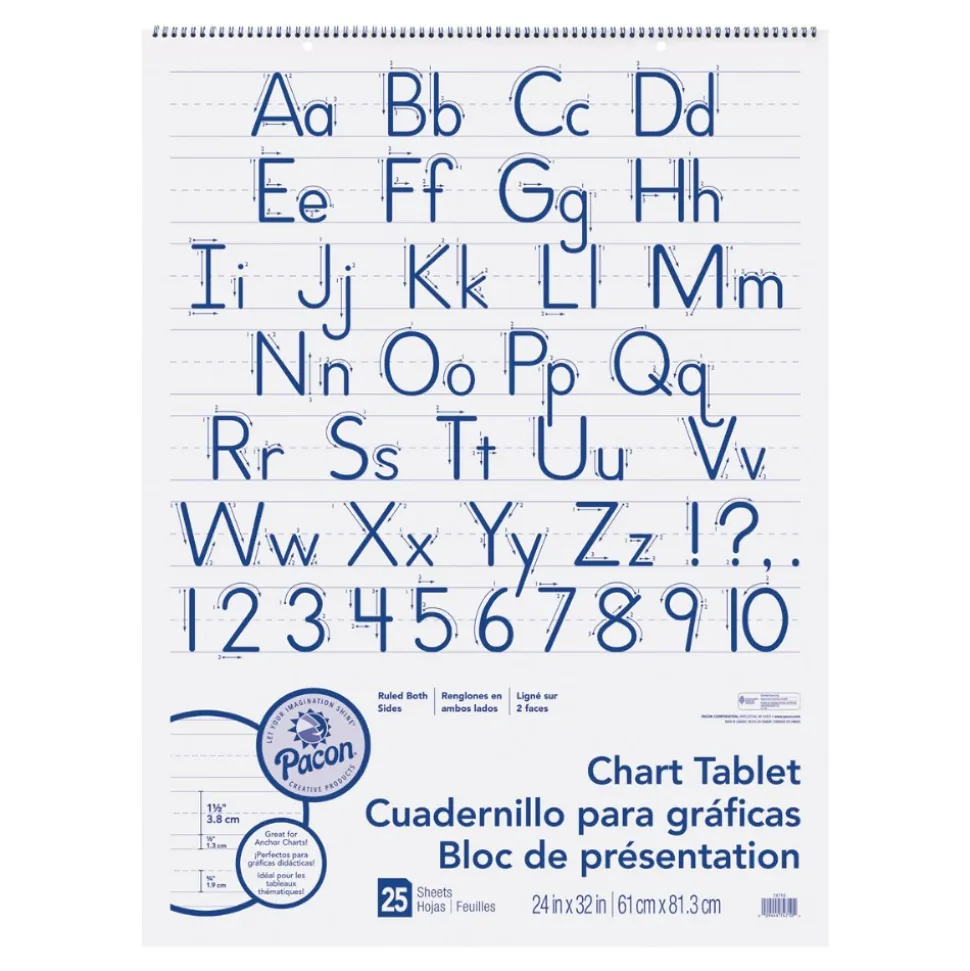 Flip Chart Tablets 24" x 32" 1.5" Rule White Paper