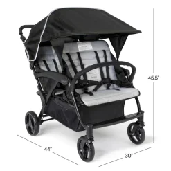 Gaggle® Odyssey 4-Seat Quad Stroller Black