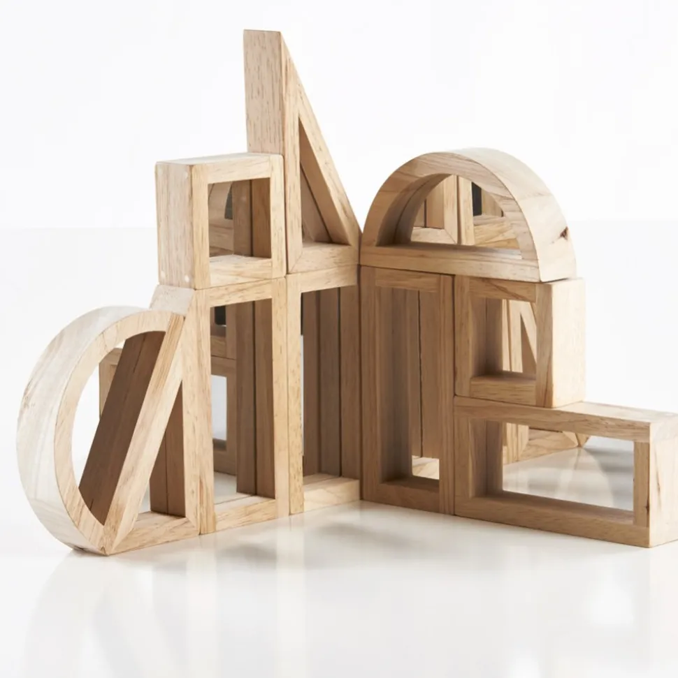 Hardwood Mirror Block Set 10 Pieces
