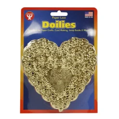 100 Heart Doilies 4" 18 Gold & Silver, 32 Red & White