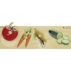 Large Knob Fruits and Vegetables Puzzle Set Set of 2