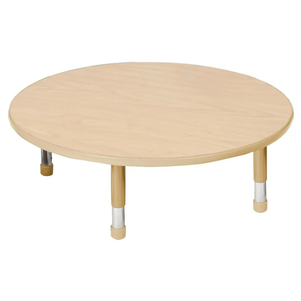 Nature Color Chunky 32" Round Table with 12" 16" Adjustable Legs