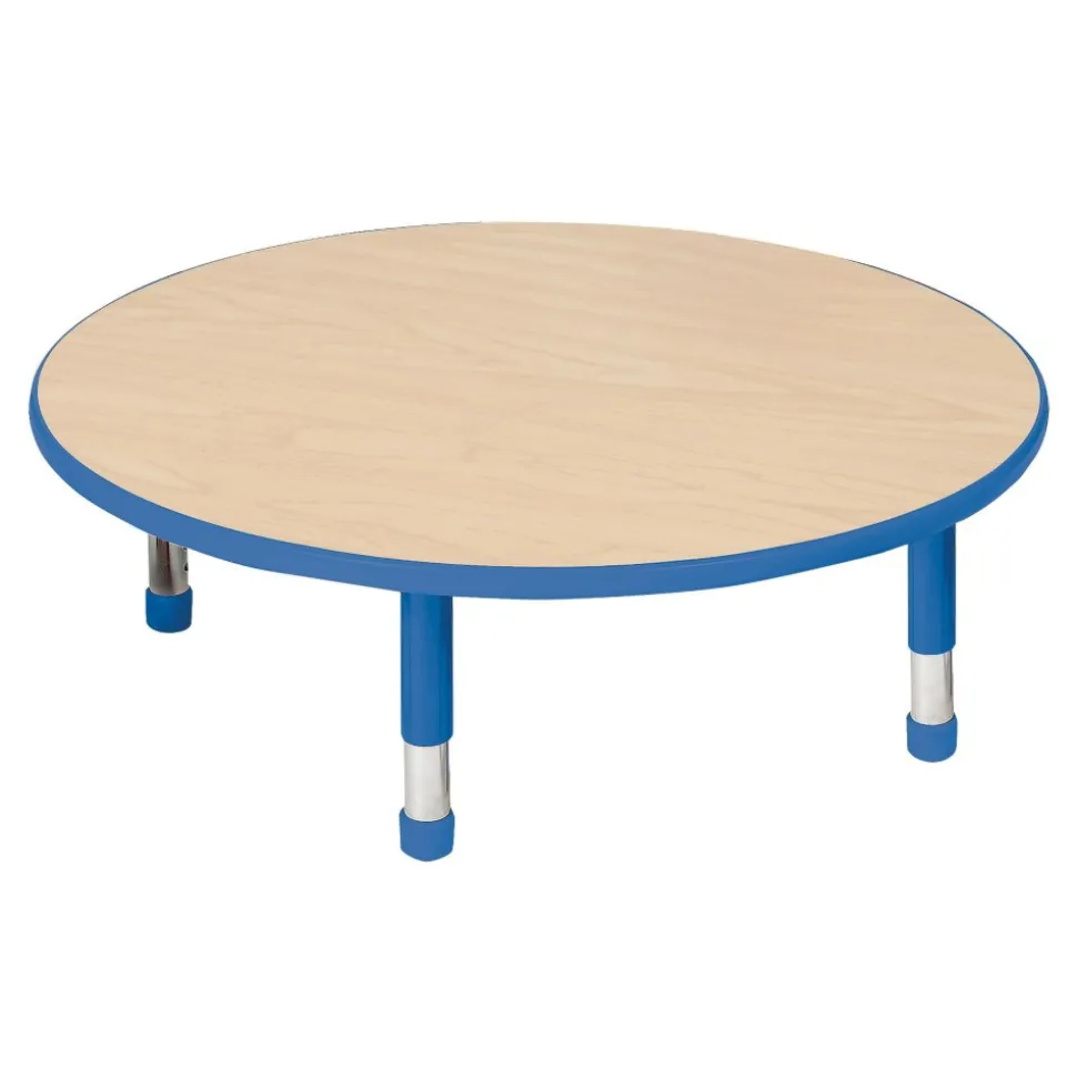 Nature Color Chunky 32" Round Table with 12" 16" Adjustable Legs