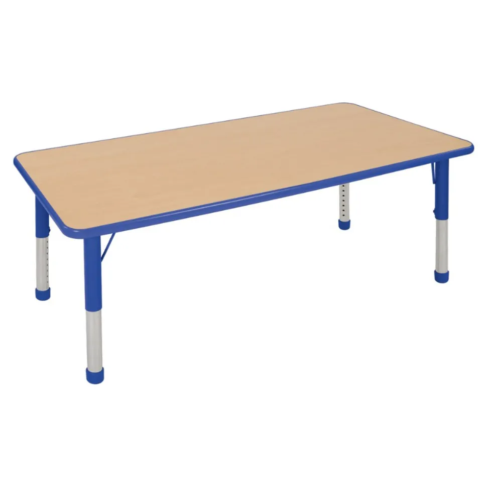 Nature Color Chunky 30" x 60" Table with Adjustable Legs
