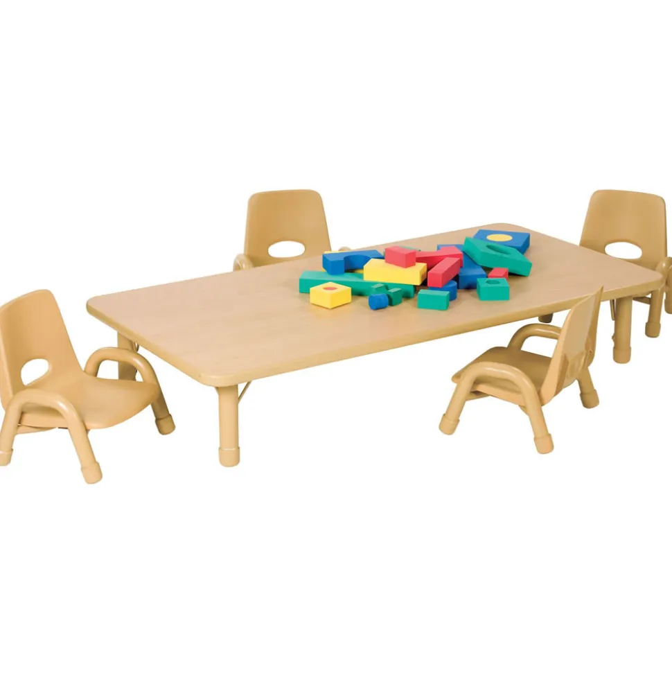 Nature Color Chunky 30" x 60" Table with Adjustable Legs