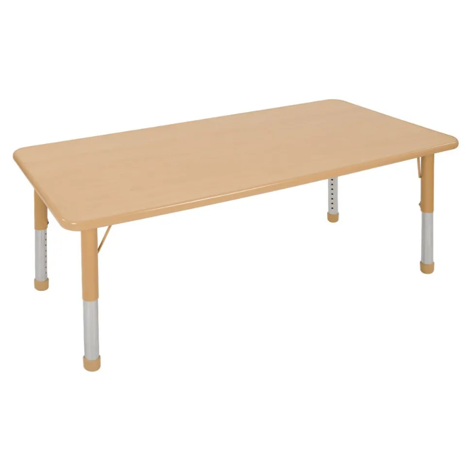 Nature Color Chunky 30" x 60" Table with Adjustable Legs