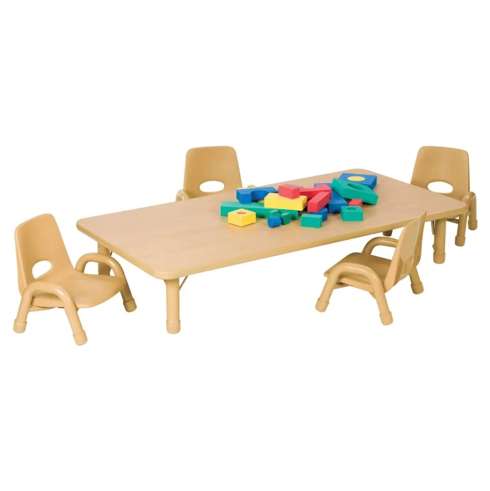 Nature Color Chunky 30" x 48" Table with Adjustable Legs