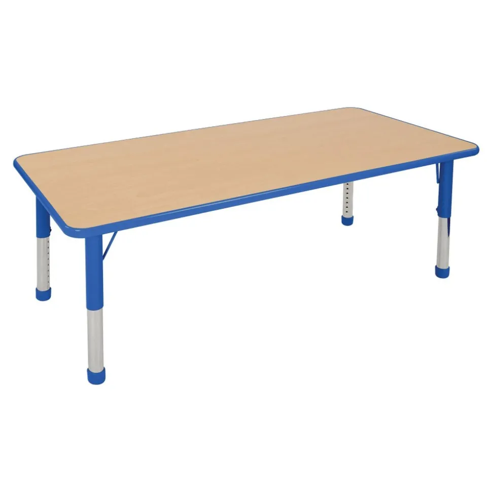 Nature Color Chunky 30" x 48" Table with Adjustable Legs