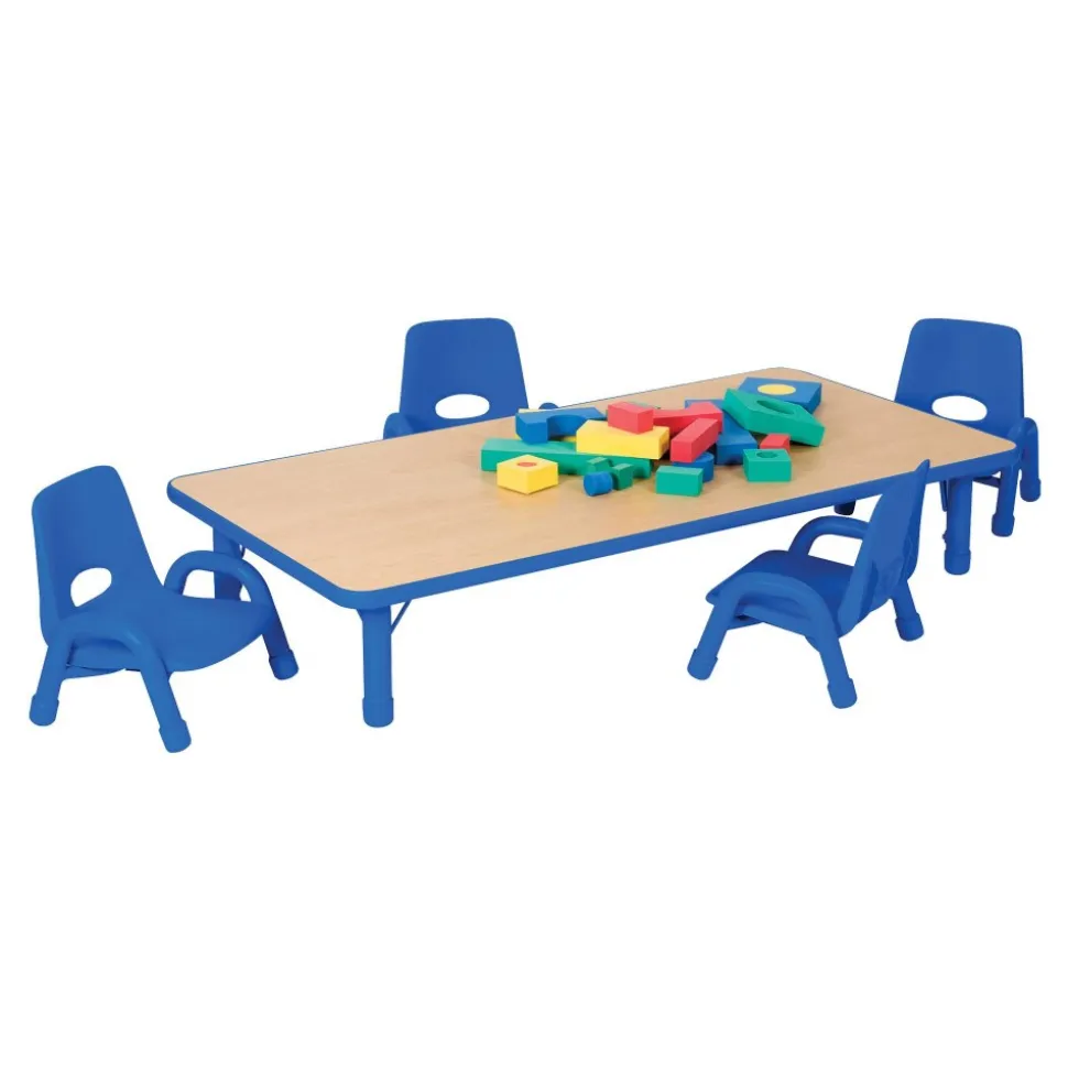 Nature Color Chunky 30" x 48" Table with Adjustable Legs