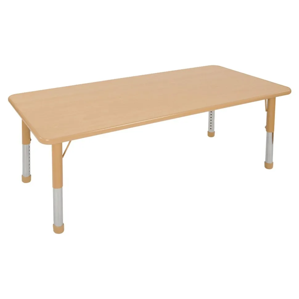 Nature Color Chunky 30" x 48" Table with Adjustable Legs