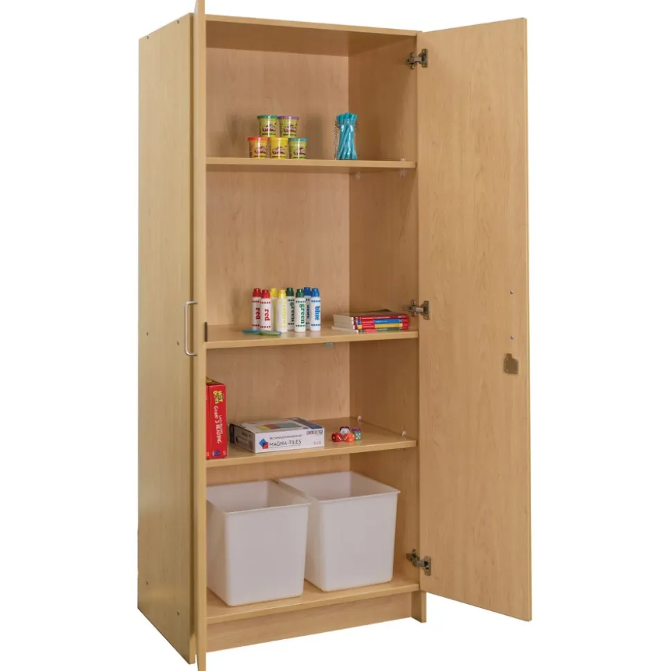 Nature Color 72" Teacher Storage Cabinet Natural