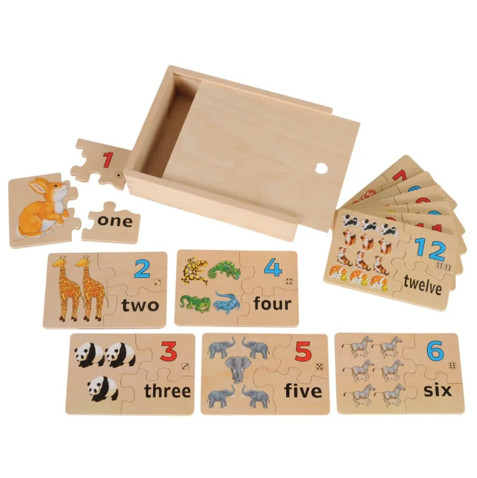Numbers 1 12 Wooden Puzzles 36 Piece Self-Correcting