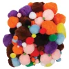 Pom Poms with Bright Hues 200 CountAssorted Sizes