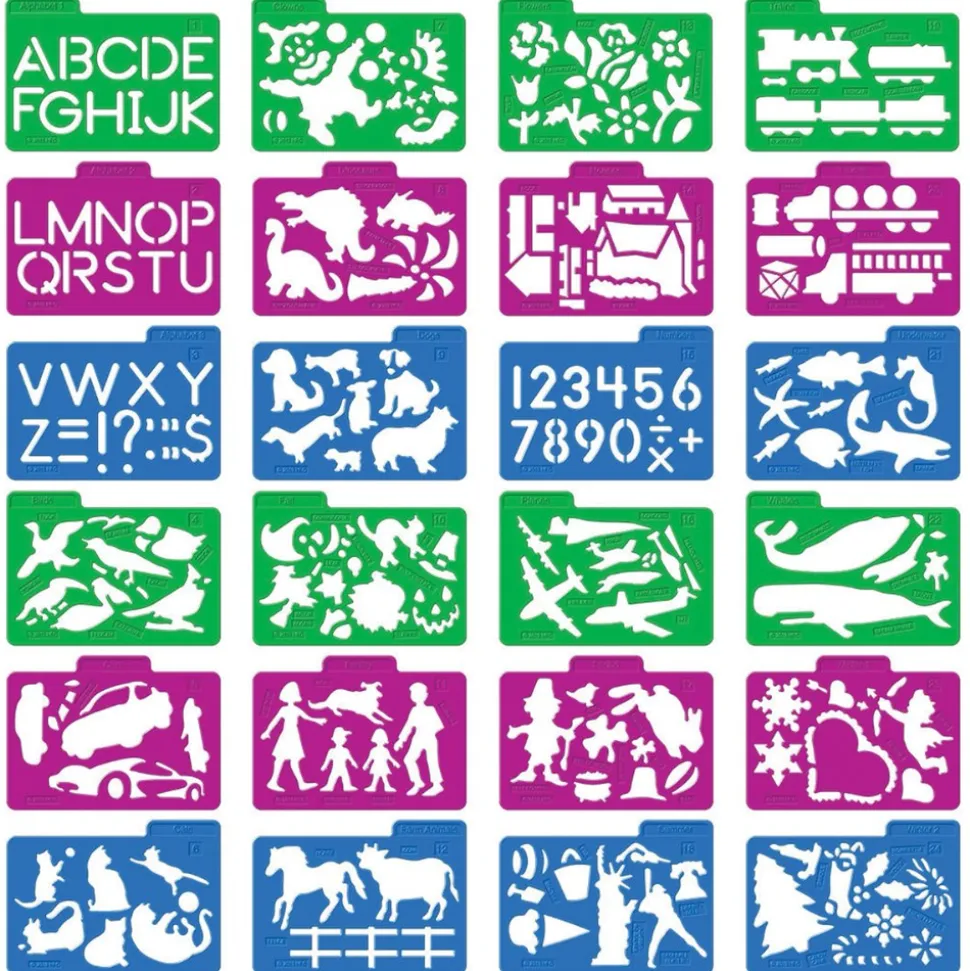 Stencil Mill Set ABCs, 123s, Animals, People & Emotions