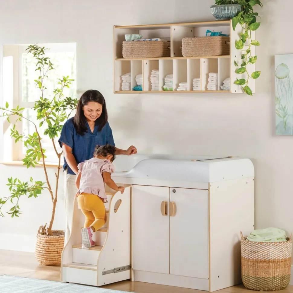 White Changing Table with Stairs