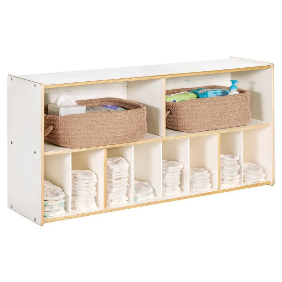 White Wall Diaper Storage