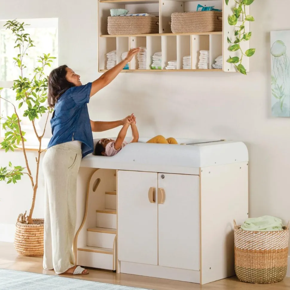 White Wall Diaper Storage