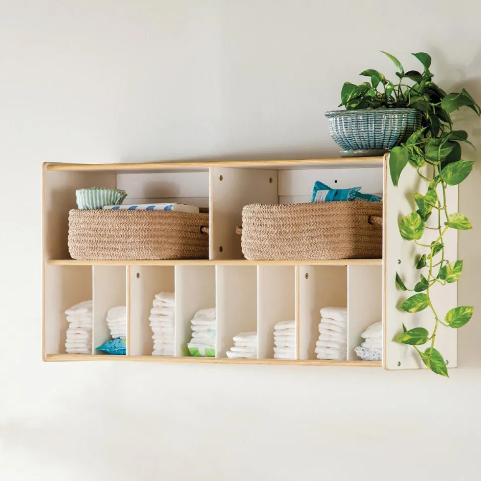 White Wall Diaper Storage