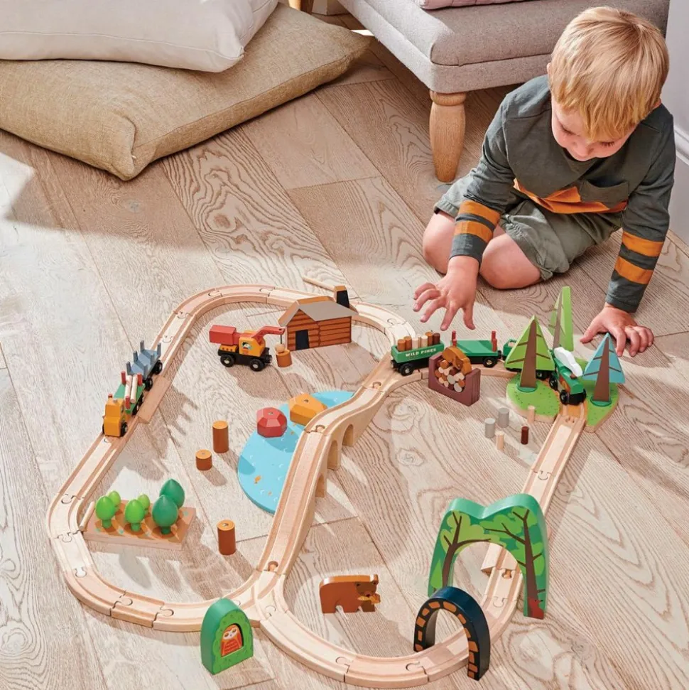 Wild Pines Wooden Train Set 95 Pieces