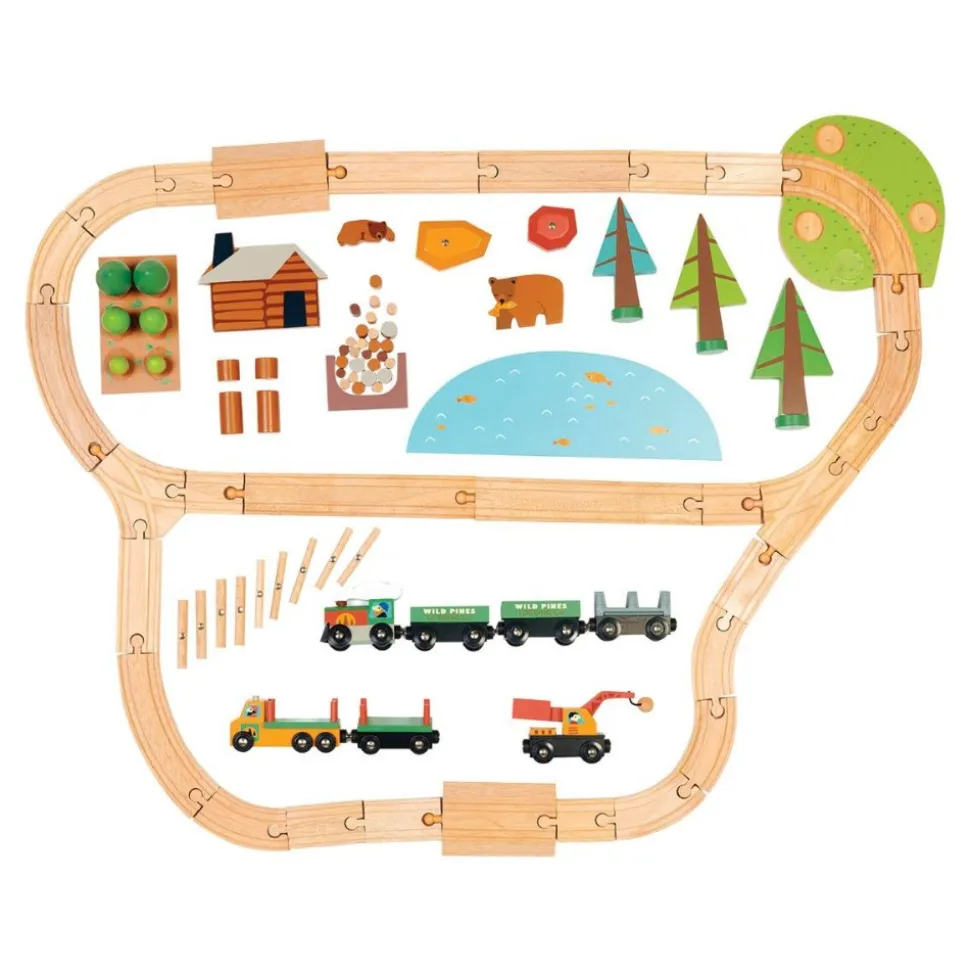 Wild Pines Wooden Train Set 95 Pieces