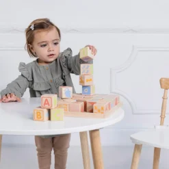 Wooden ABC Learning Blocks with Storage Tray