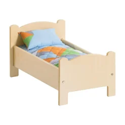 Wooden Doll Bed with Bedding