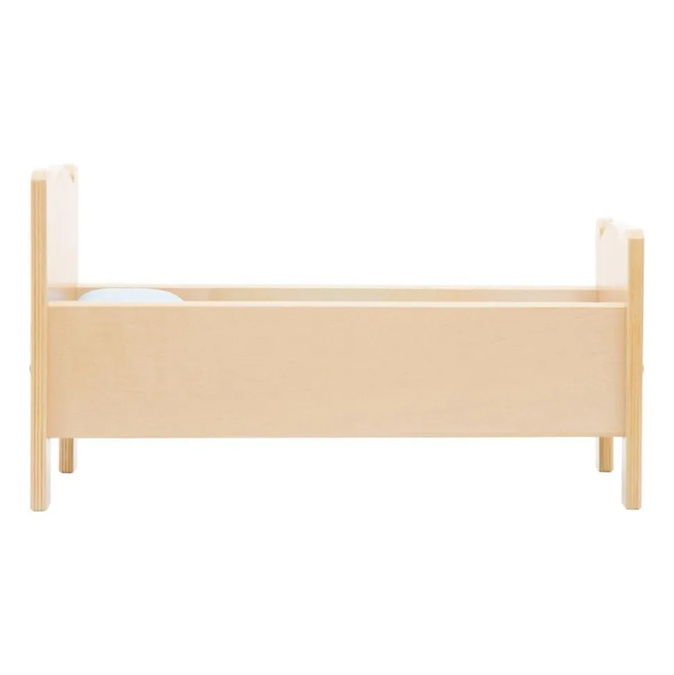 Wooden Doll Bed with Bedding