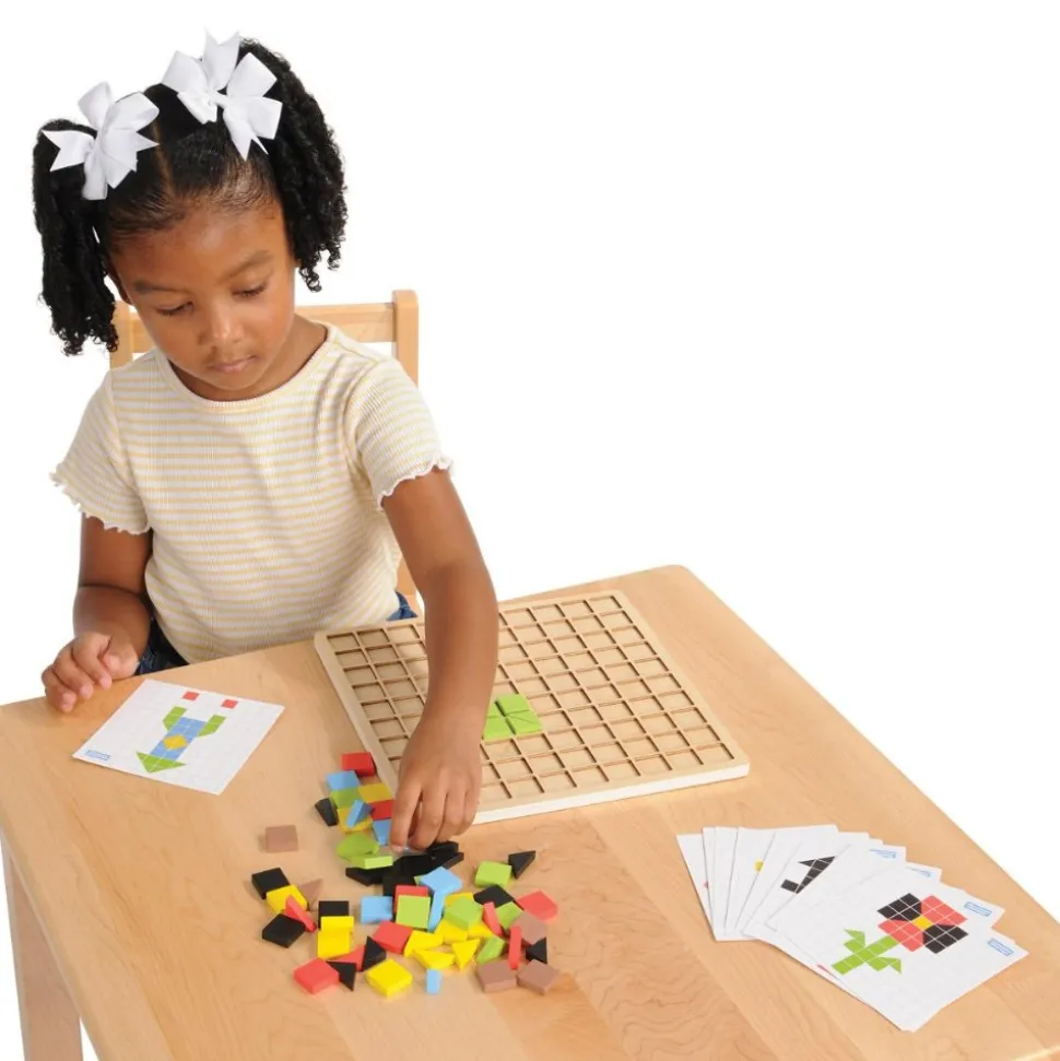 Wooden Mosaic Set with Grid